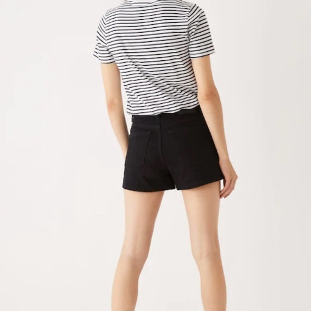 Frank & Oak 26 Black Denim Stevie Shorts High Rise